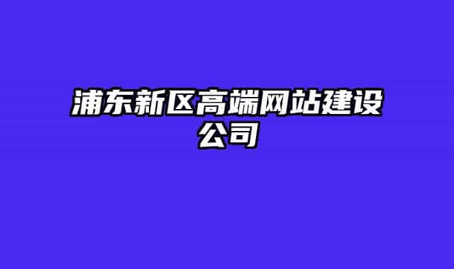 浦东新区高端网站建设公司
