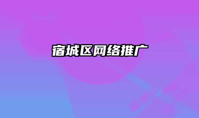 宿城区网络推广