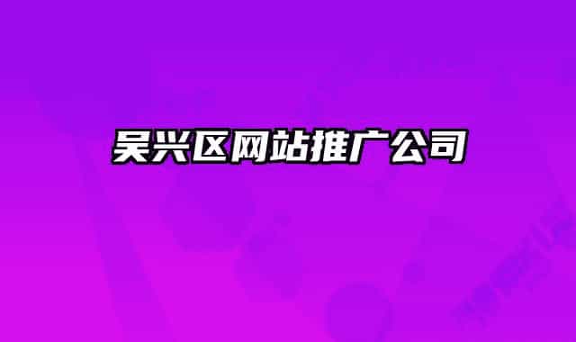 吴兴区网站推广公司
