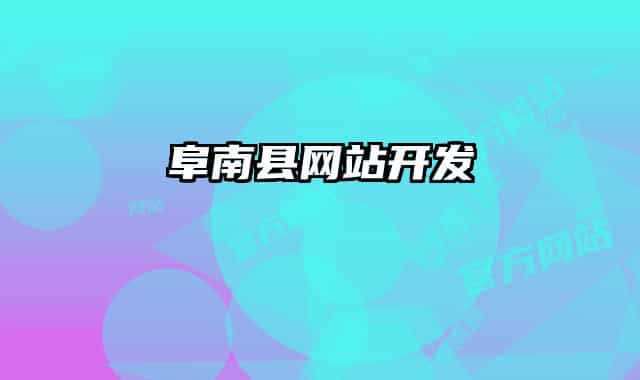 阜南县网站开发