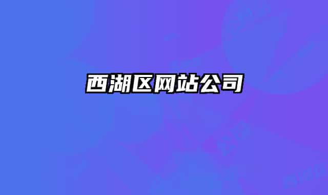 西湖区网站公司