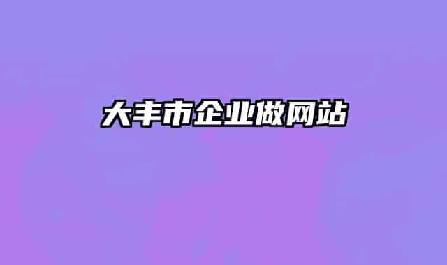 大丰市企业做网站