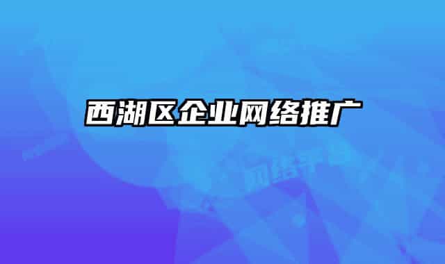 西湖区企业网络推广