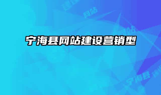 宁海县网站建设营销型