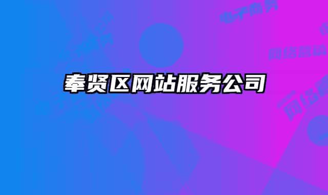 奉贤区网站服务公司