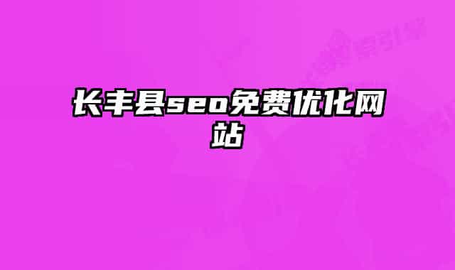 长丰县seo免费优化网站