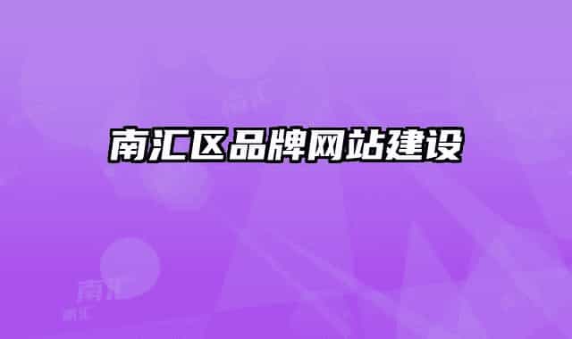 南汇区品牌网站建设
