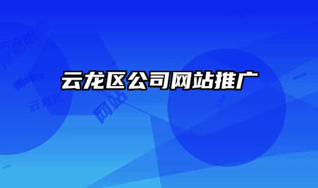 云龙区公司网站推广