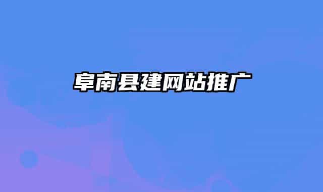 阜南县建网站推广