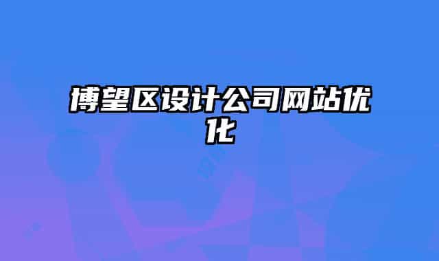 博望区设计公司网站优化