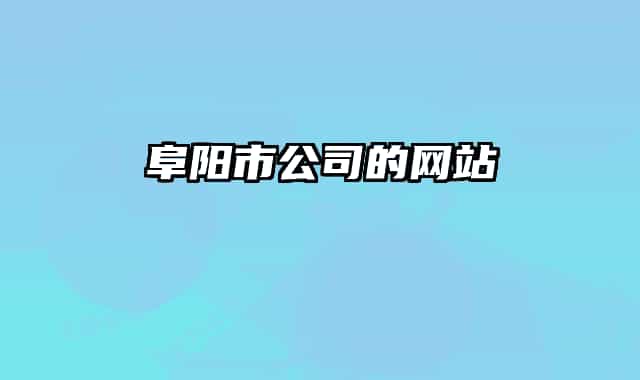 阜阳市公司的网站