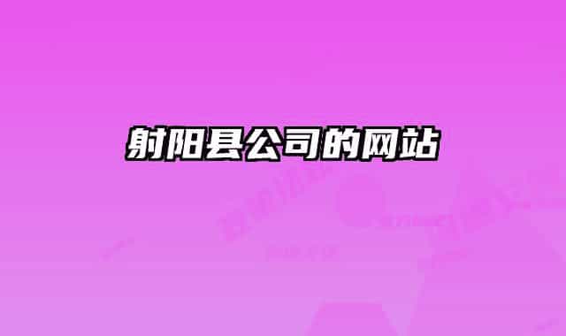 射阳县公司的网站