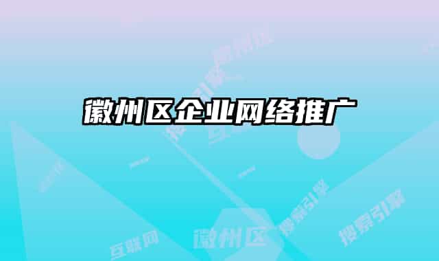 徽州区企业网络推广