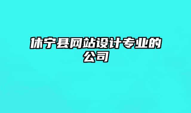 休宁县网站设计专业的公司