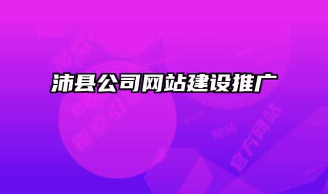 沛县公司网站建设推广