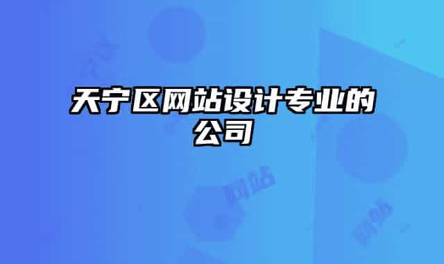 天宁区网站设计专业的公司