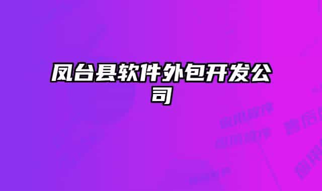 凤台县软件外包开发公司