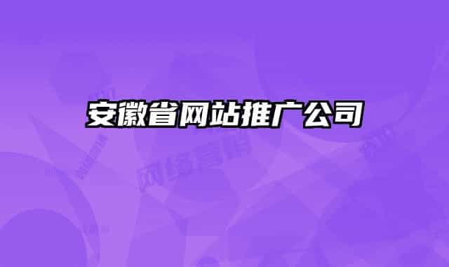 安徽省网站推广公司
