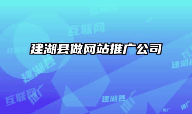 建湖县做网站推广公司