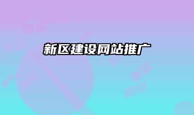 新区建设网站推广