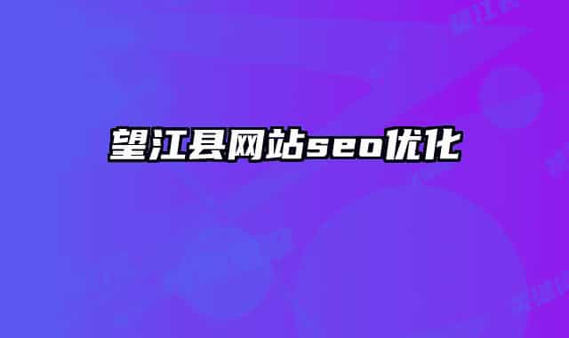 望江县网站seo优化