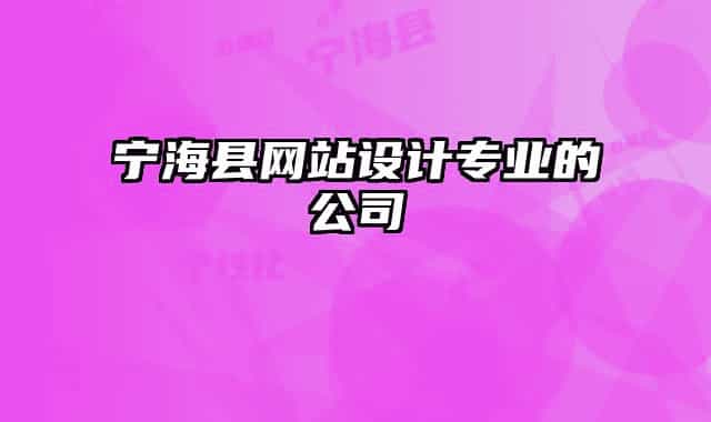 宁海县网站设计专业的公司