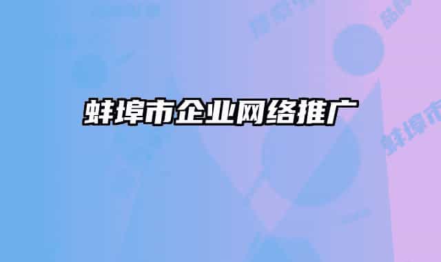 蚌埠市企业网络推广