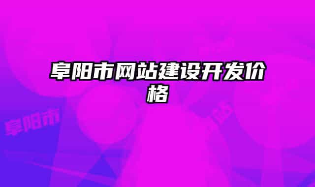 阜阳市网站建设开发价格