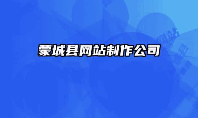 蒙城县网站制作公司