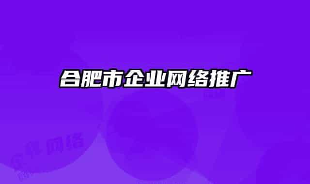 合肥市企业网络推广