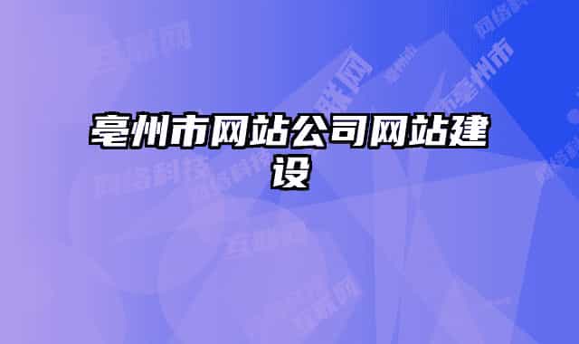 亳州市网站公司网站建设