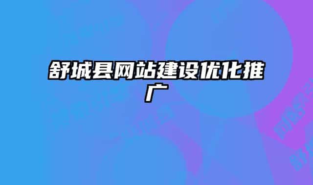 舒城县网站建设优化推广