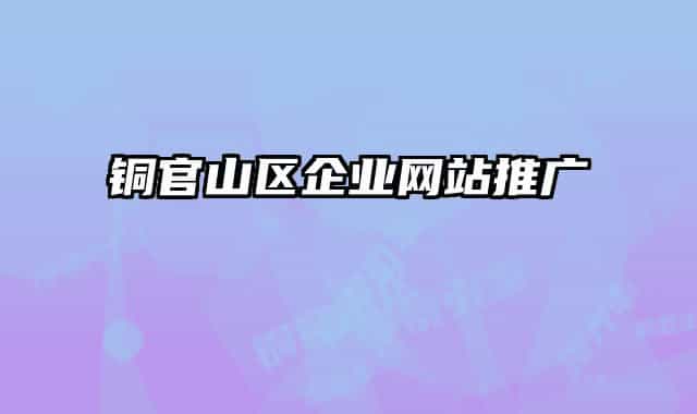 铜官山区企业网站推广
