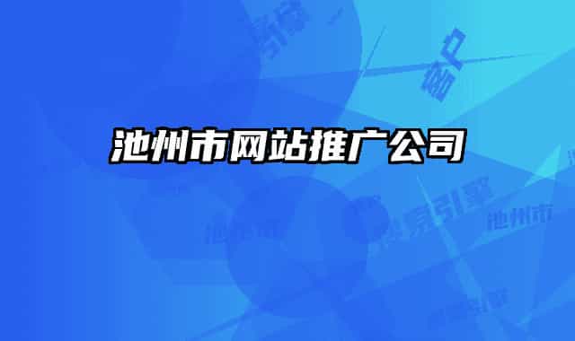 池州市网站推广公司