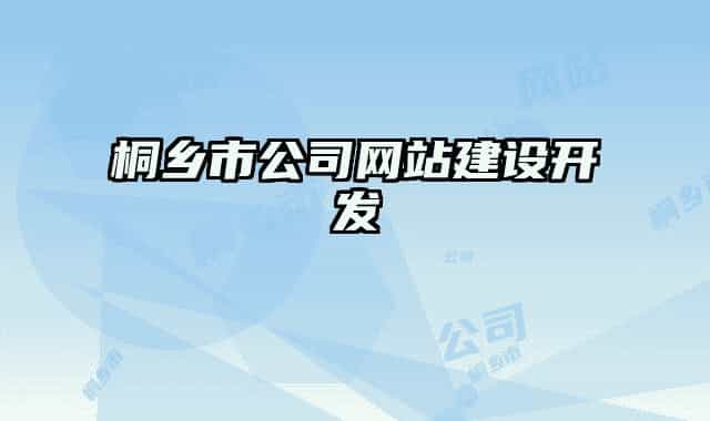 桐乡市公司网站建设开发