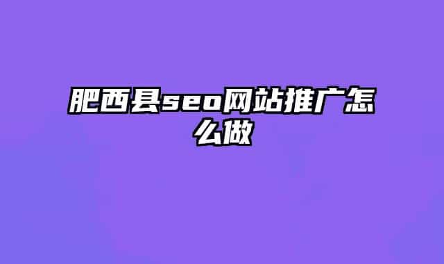 肥西县seo网站推广怎么做