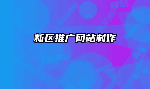 新区推广网站制作