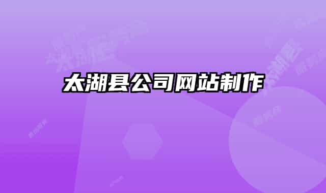 太湖县公司网站制作