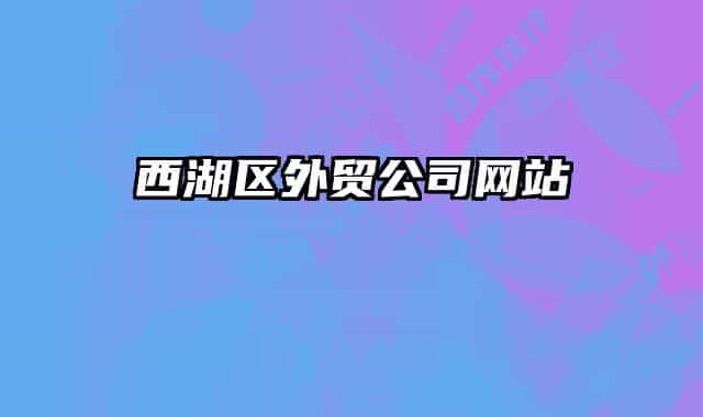 西湖区外贸公司网站