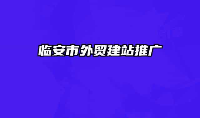 临安市外贸建站推广