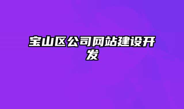 宝山区公司网站建设开发