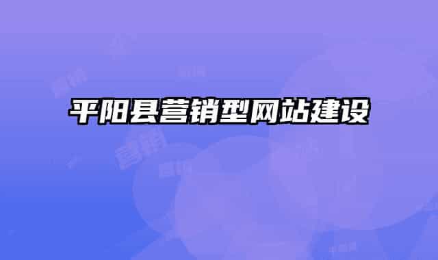 平阳县营销型网站建设