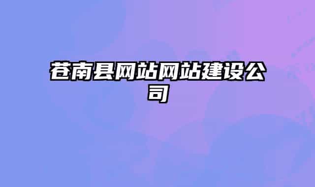 苍南县网站网站建设公司