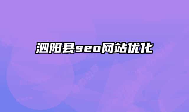泗阳县seo网站优化