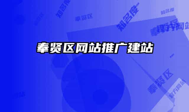 奉贤区网站推广建站