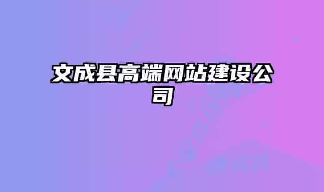 文成县高端网站建设公司