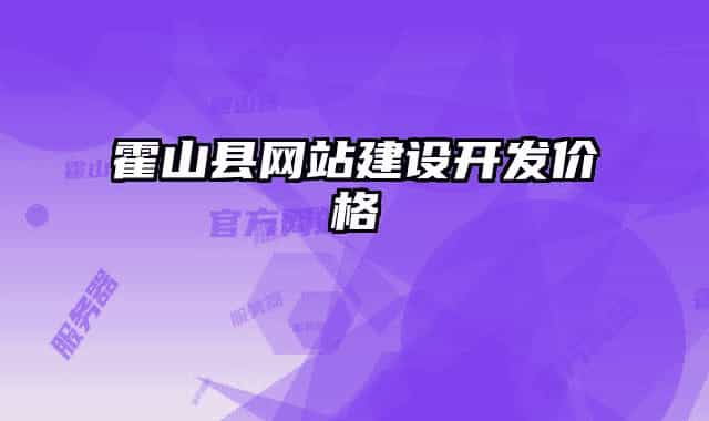霍山县网站建设开发价格