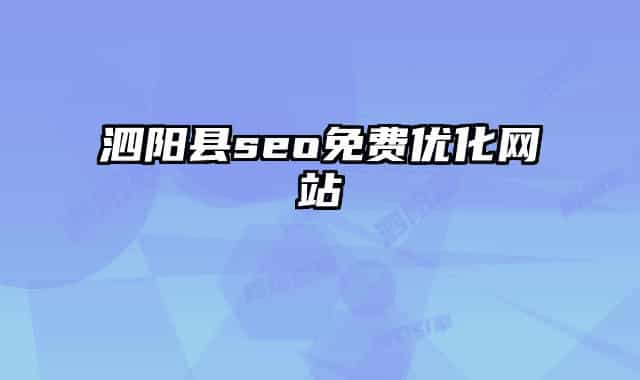 泗阳县seo免费优化网站