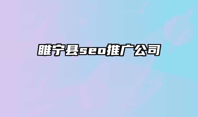 睢宁县seo推广公司
