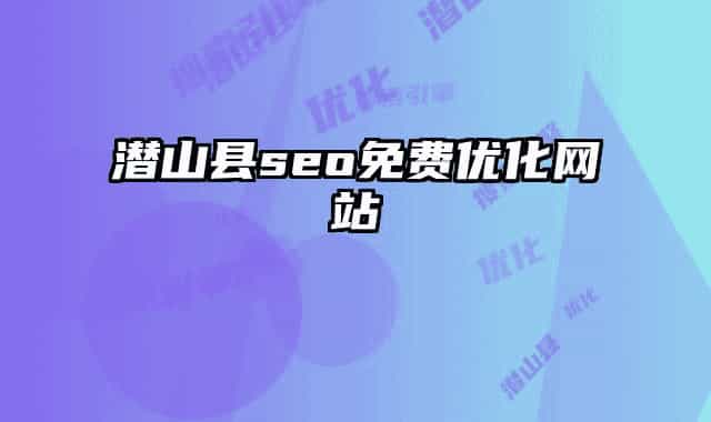 潜山县seo免费优化网站